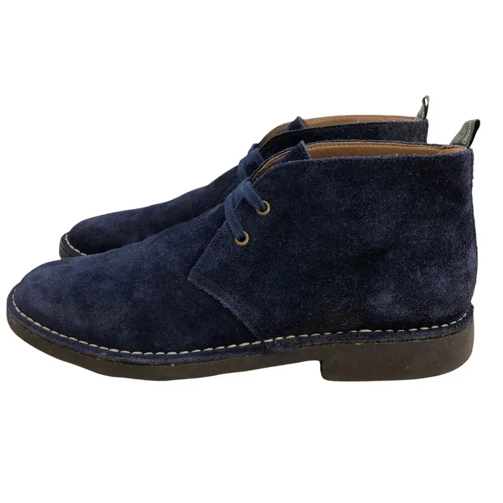 Polo Ralph Lauren Shoes Mens 9.5D Talan Chukka Navy Suede Desert Boots Lace Up